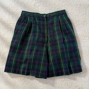 Vintage Joan Leslie Shorts Wool Blend Plaid Lined Size 14